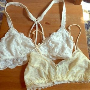 Lacy white and cream bralette